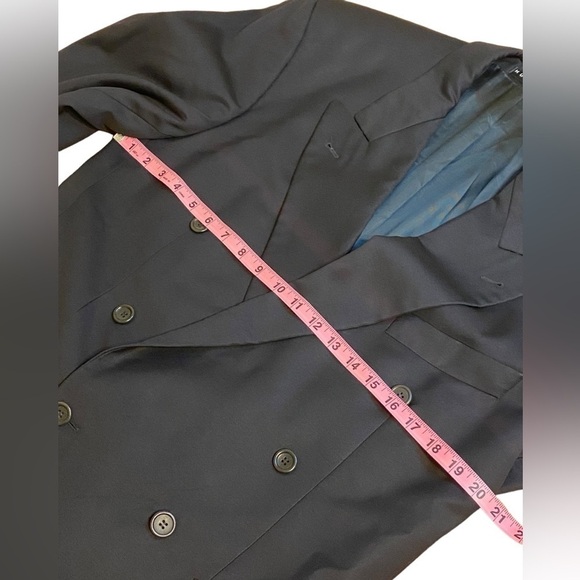 Hugo Boss Saks Fifth Avenue Black Fine Wool Blazer Mens Size ? Have measured - Picture 4 of 12